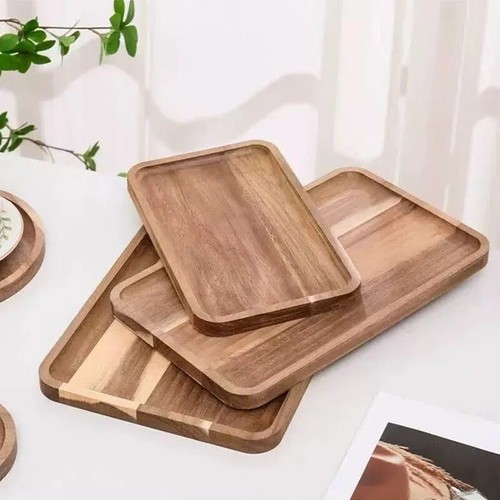 Rectangle wooden tea - rectangle, tray