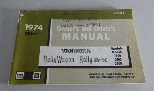 Owner manual handbook gmc - owner's, /