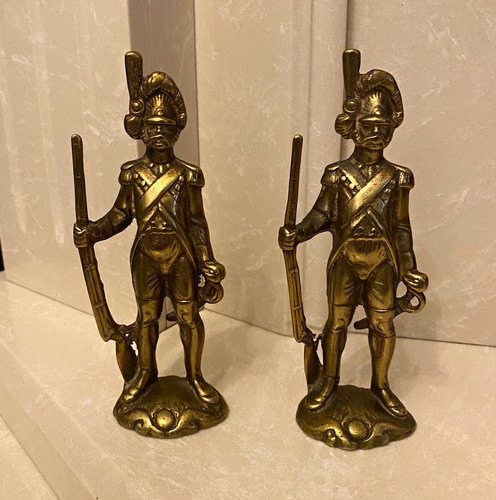 Pair vintage brass french - pair,
