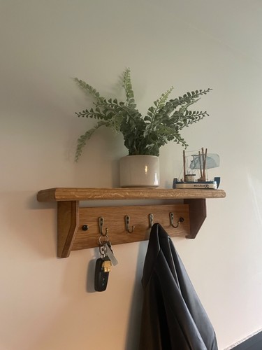 Wooden coat rack and shelf - wooden,