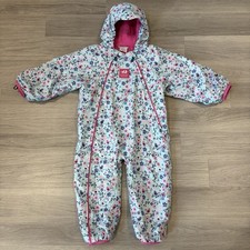 Jojo Maman Bebe Snowsuit 18-24m Floral Fleece Lined All In One Puddlesuit