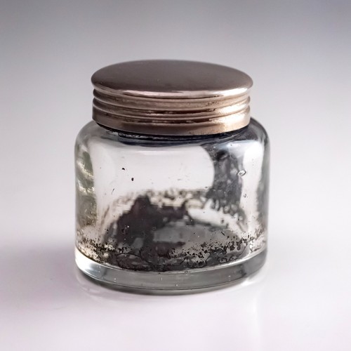Antique glass inkwell small - antique,