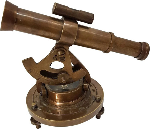 Vintage brass theodolite - brass,