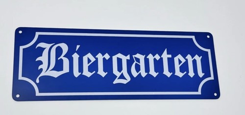 Biergarten tin signs lot - biergarten, of