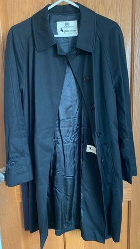 Aquascutum black trench coat - trench,
