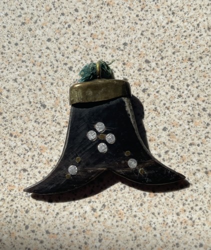 Vintage carved buffalo horn - vintage,