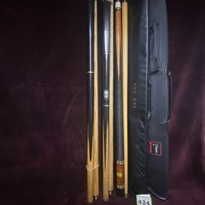 3 x vintage pool/snooker cues