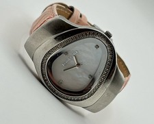 Vintage Lambretta Scooters Watch Quartz Silver Tone Pink Strap MoP #6.33