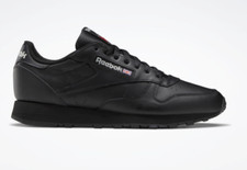 Reebok Classic Leather Black Retro Fashion Running Shoes Trainers