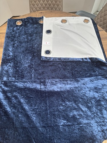 Navy crushed velvet curtains - crushed,