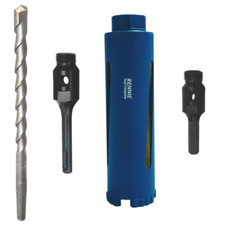 38mm x 150mm Diamond Core Drill Bit Set With SDS & Hex Adapter + Centre Drill