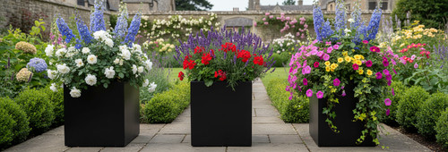 Square fibreglass planter - square,