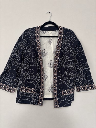 Monsoon navy embroidered - navy,