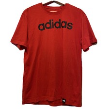 Red Adidas Spell Out T Shirt