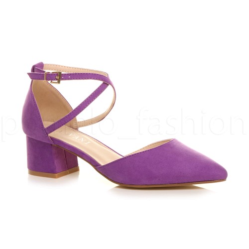 Womens ladies mid heel strappy - heel,