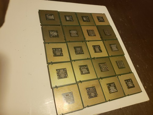Intel dotted gold cpu - intel,