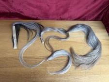 ROCKING HORSE HAIR FOR RESTORE LARGE SILVER GREY TAIL & 3 HIDE STRIPS (13)