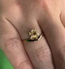 Vintage Clogau Welsh Gold 9ct Rose & Yellow Gold Daffodil Ring Size P
