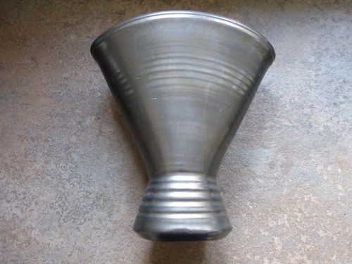 Pewter coloured pottery vase