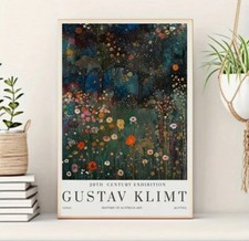 Gustav Klimt Canvas Wall Art Print Exhibition Poster Style Night Garden #132