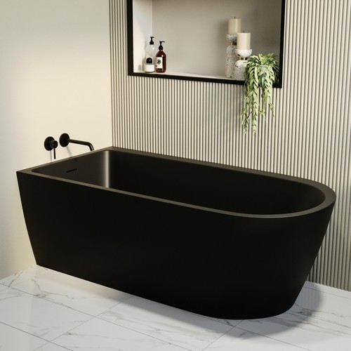 Matt black freestanding - black, single