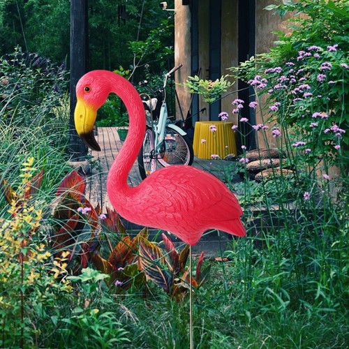 Flamingo garden stake - stake, bird