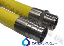 YELLOW GAS HOSE FOR COMMERCIAL USE 1 METER LONG CATERING EQUIPMENT PIPE 1/2" 1M