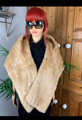 Vintage fur stole wrap - stole,