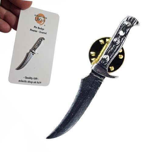 Hunting knife pin badge - knife,