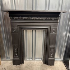 Restored Victorian 1890s Flat To Wall Bedroom Cast Iron Fireplace / Surround 