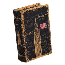 Decorative Book Simulation Ornament Fake Book Jewelry Storage Box PU Wood