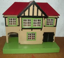 Vintage Tri Ang Tudor Dolls House With Some Furniture