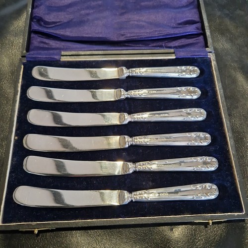 Silver handled butter knives - butter,