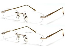 Mens Quality Rimless Reading