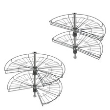 Kitchen carousel corner unit Rotating wire storage shelves 1/2 or 3/4