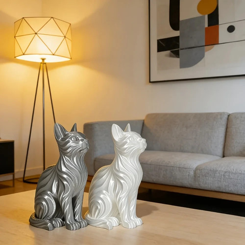 2pc cat statue figure premium - 2pc,