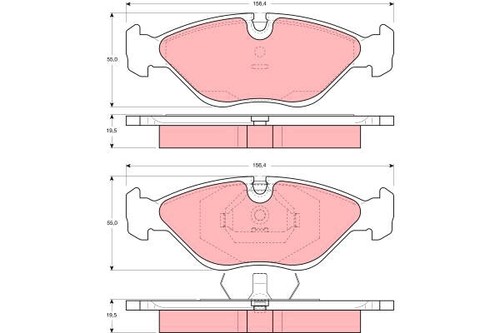 Brake pad set disc - pad, for