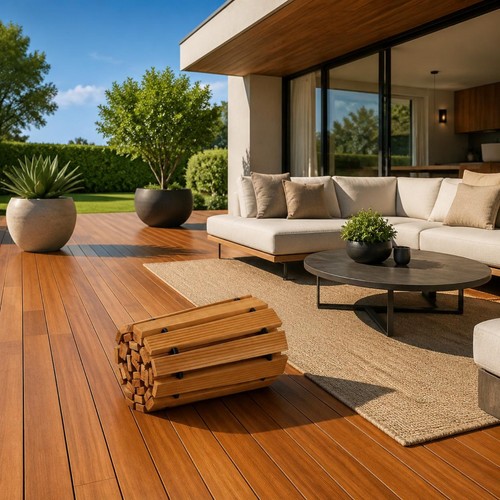 Wooden garden path - garden,
