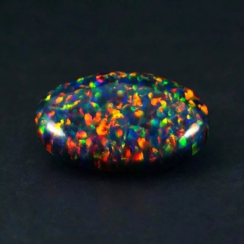 Natural black fire opal oval - natural,