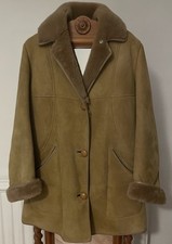 Vintage Nurseys Brown Sheepskin Womens Coat Size 16 Mint condition 