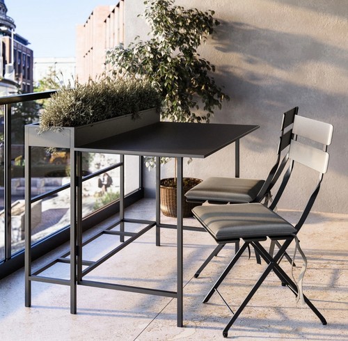 Black aluminium space - black, space-saving