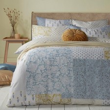 Laura Ashley Laurissa Patchwork Duvet Cover Set Blue Multi