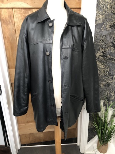 Black leather jacket - black,