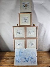 WINNIE THE POOH E H SHEPARD FRAMED PRINTS SET OF 7 PCS REFLEX V&A & COLOUR