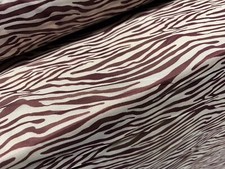 Power Mesh Net Stretch Spandex Fabric, Per Metre - Zebra Animal Print - Plum
