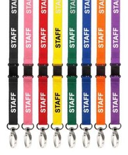 Pre-Printed Breakaway Staff Metal Clip Lanyards Neck Strap ID Badge Card Holder