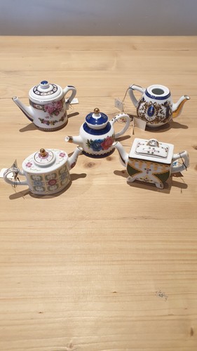 Porcelain art miniature teapot - miniature,