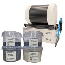 Rock Tumbling Kit - 3lb Barrel Tumbler Machine & Grit Pack