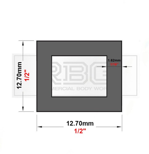 Aluminium square box section - box,