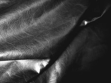 Black glossy waxy cowhide